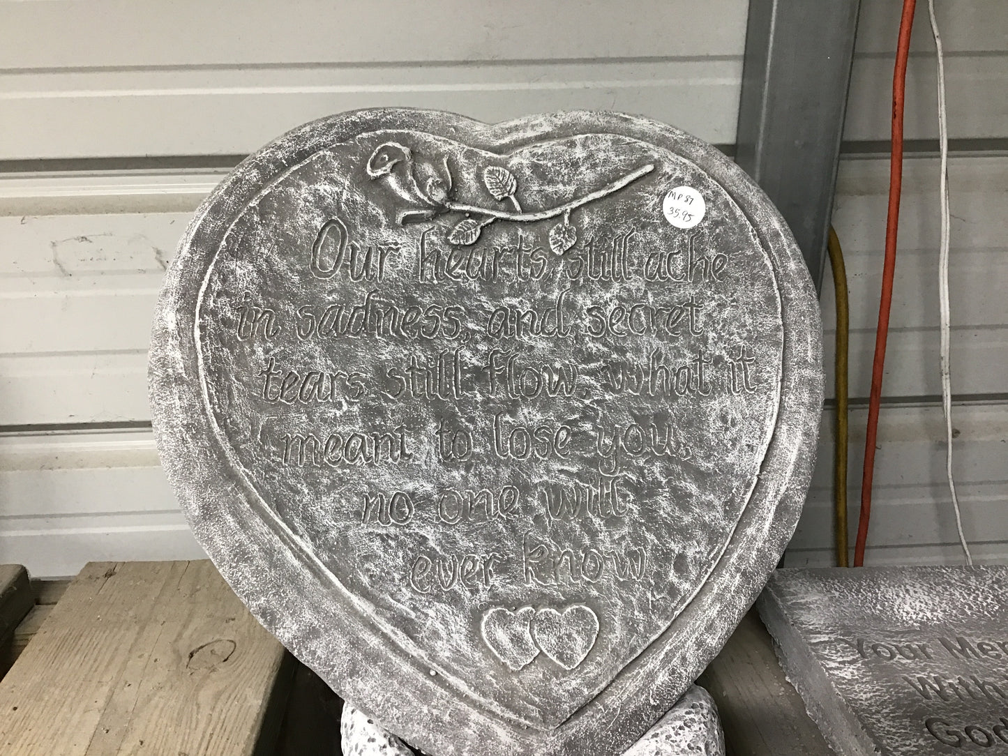 Our Hearts Cement Heart Plaque