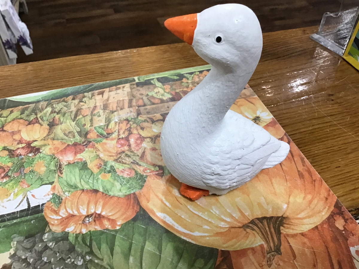 5 inch tall cement painted goose