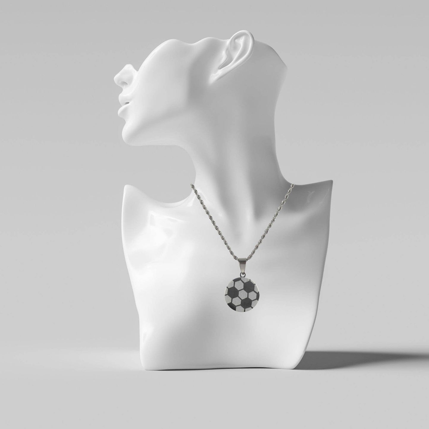 NECKLACE SOCCER PRAY HARD HER SSTL 18"