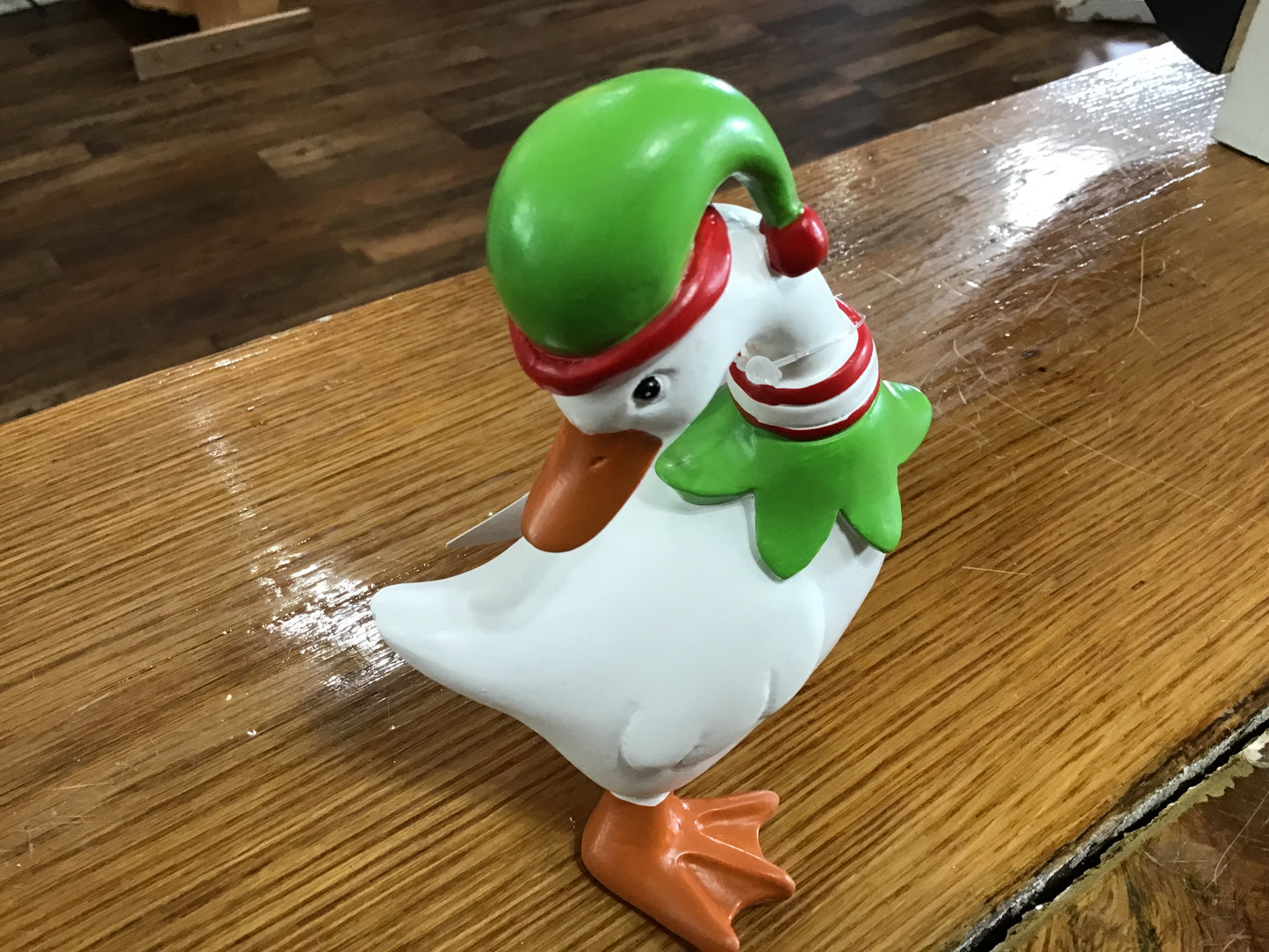 Christmas resin self sitter elf goose