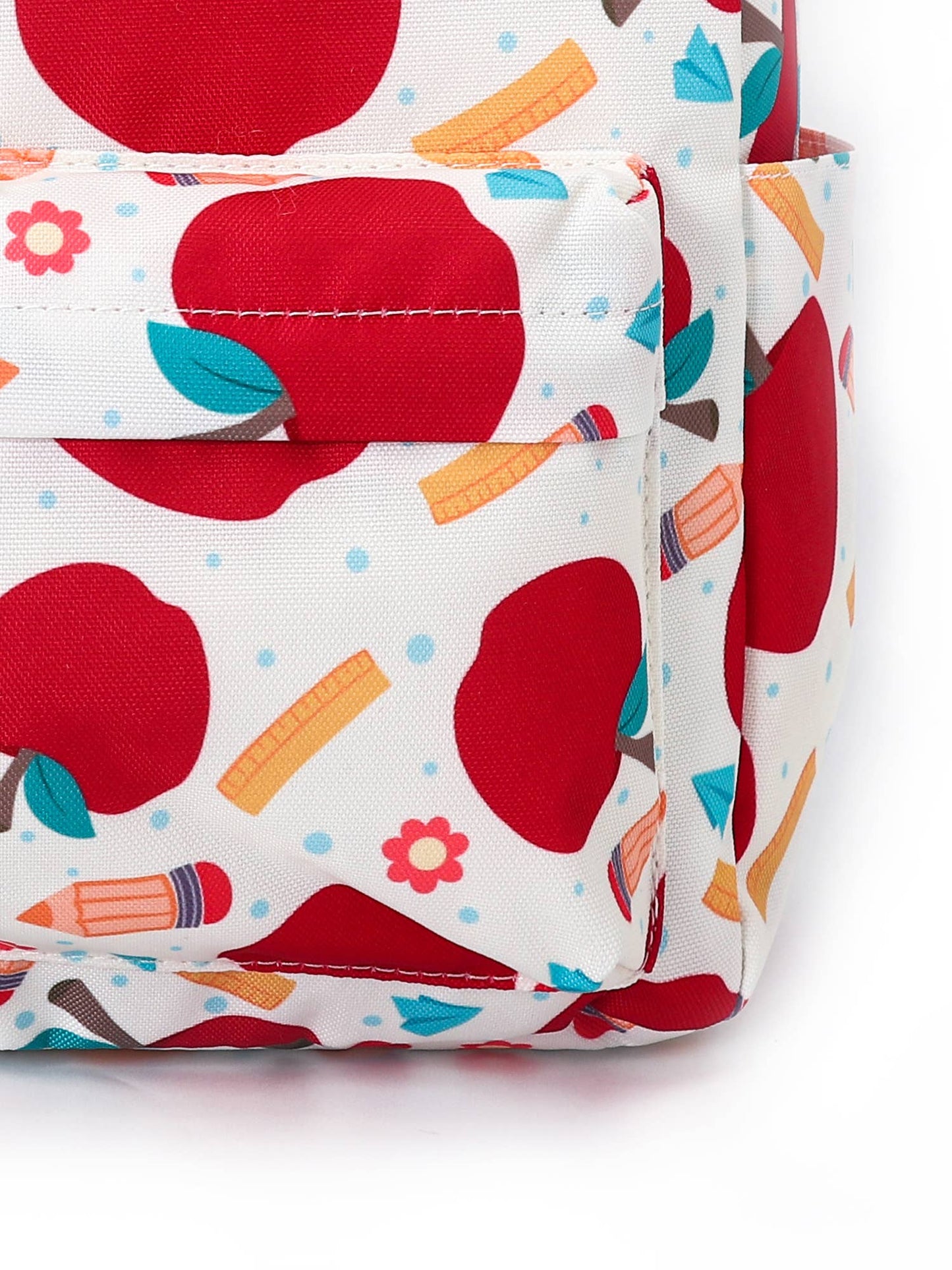 Back To School Apple & Pencils Flower Backpack