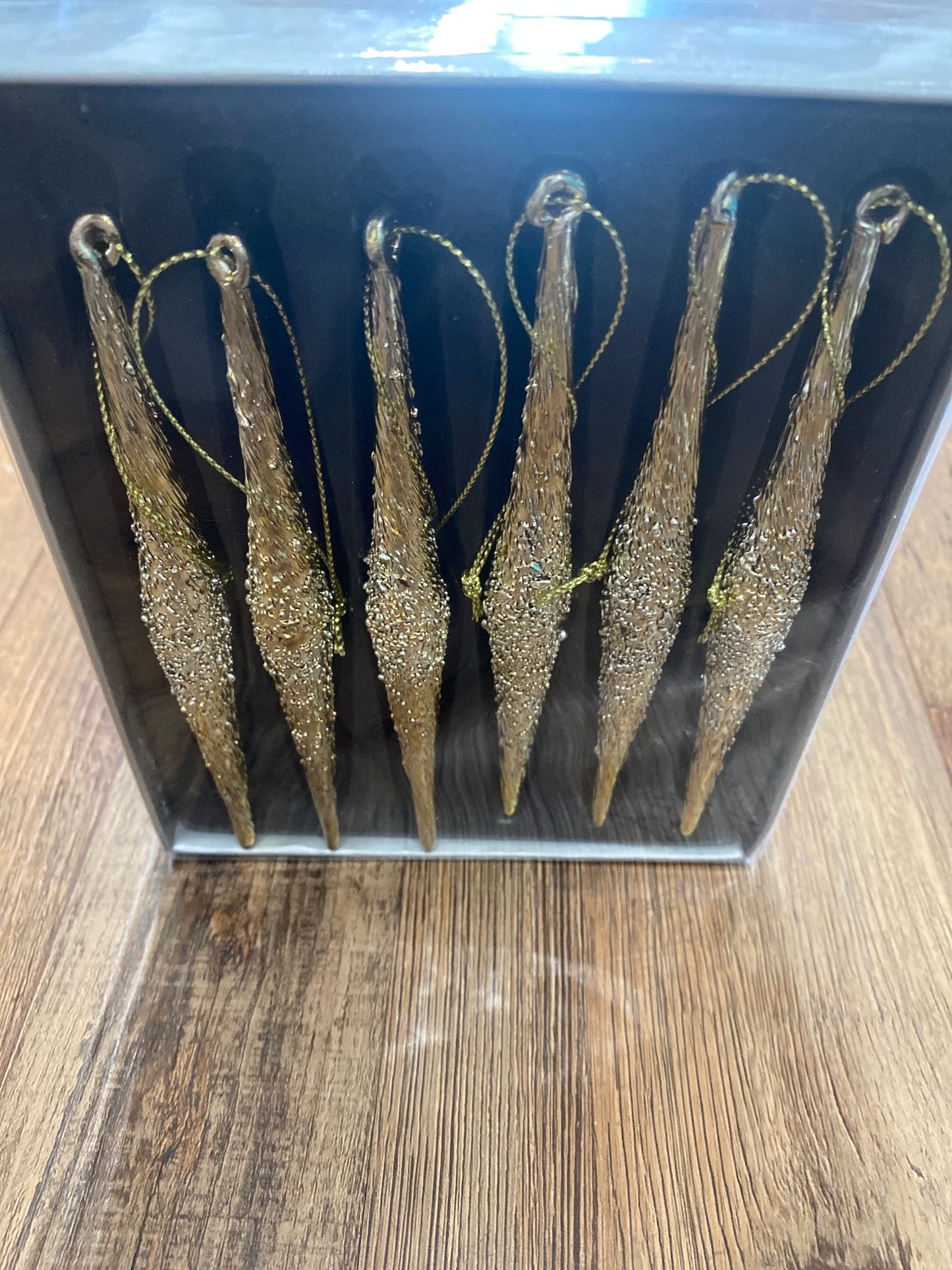 Glass Icicle Ornament Set
