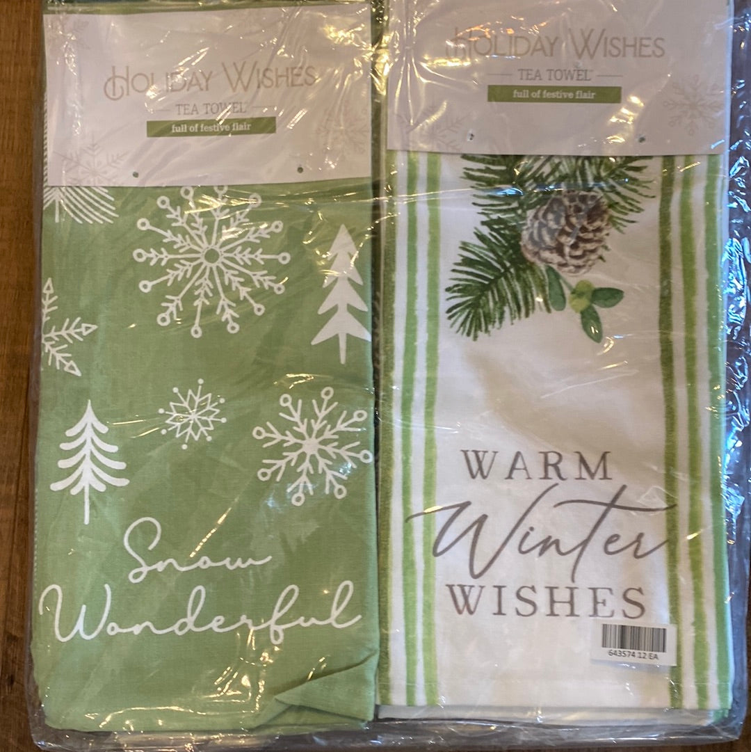 Holiday Wishes Tea Towels