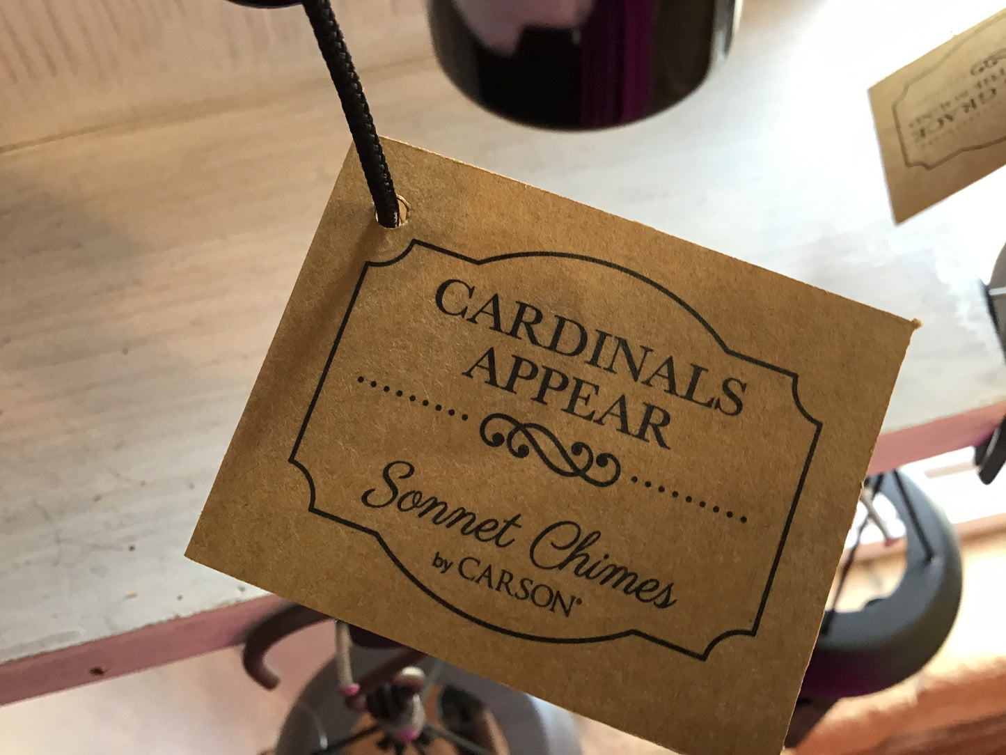 Cardinal wind chime memorial 21inch black