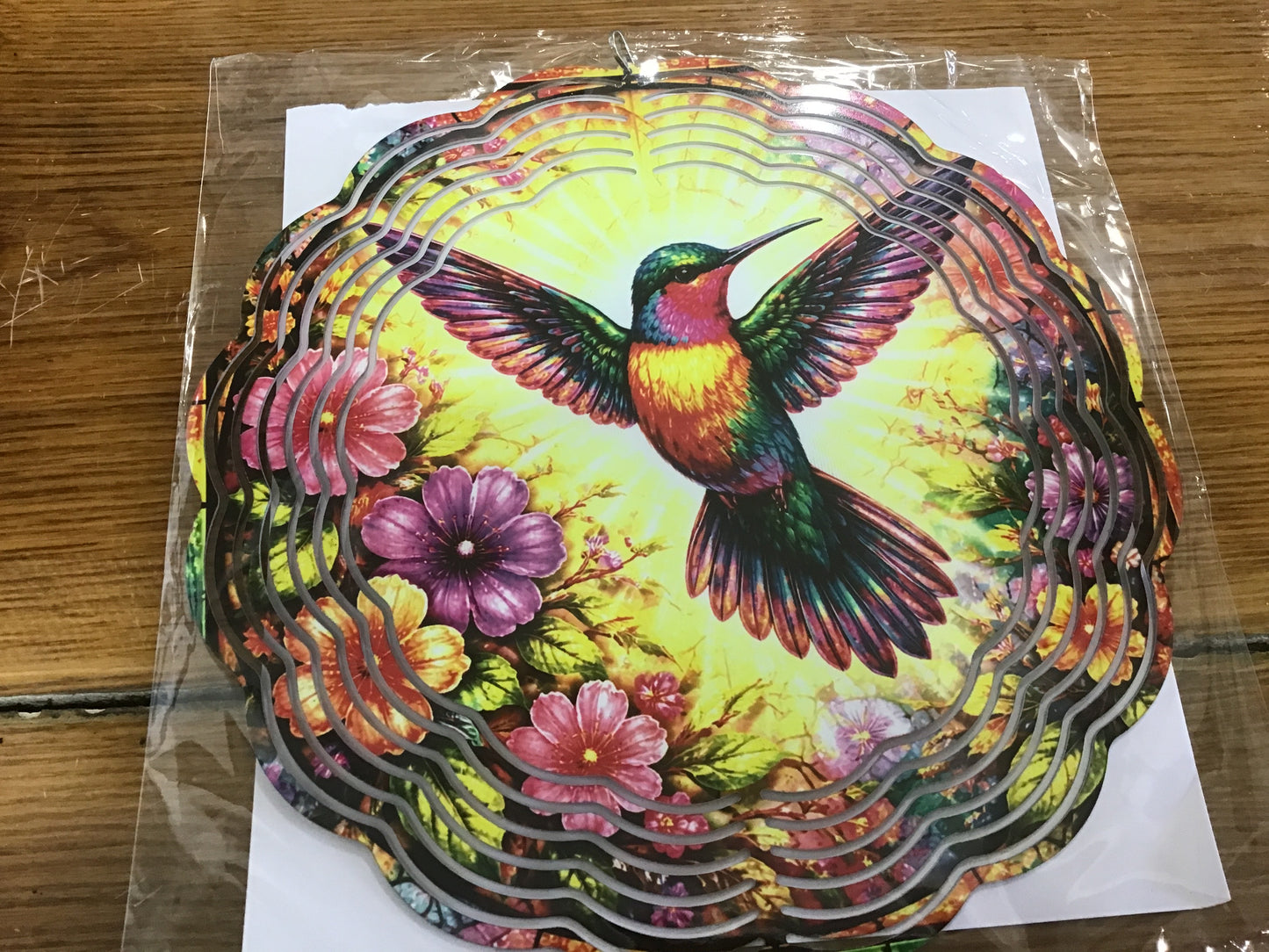 Memorial wind spinner hummingbird
