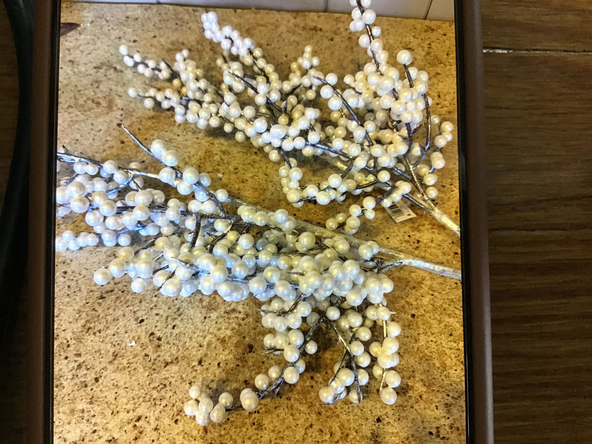 White beaded spray