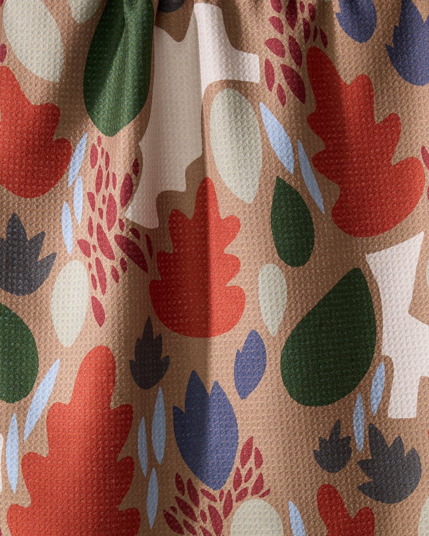 Cut Paper Leaves Mocha Tea Towel