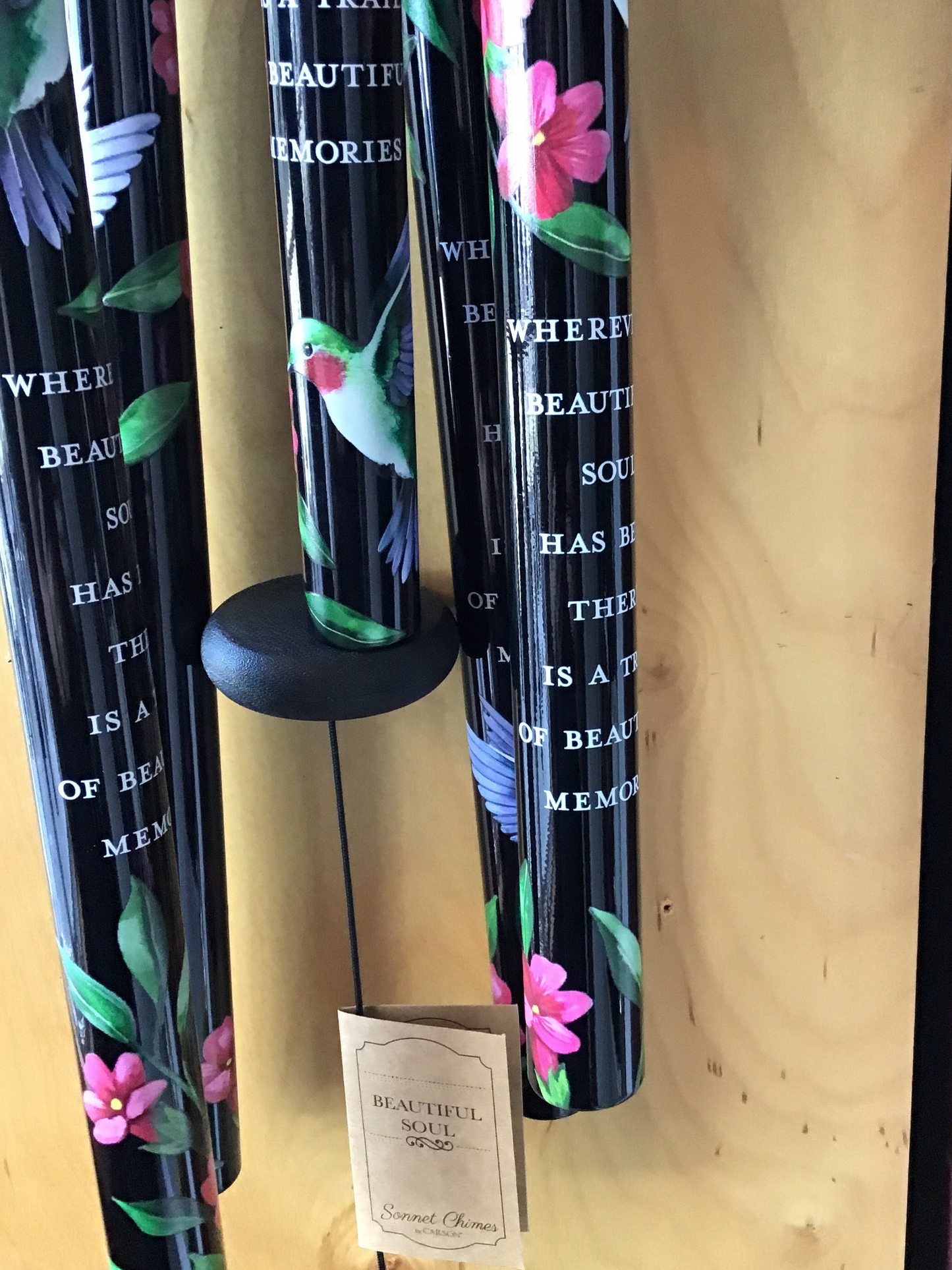Memorial windchime 38 inches hummingbird beautiful soul