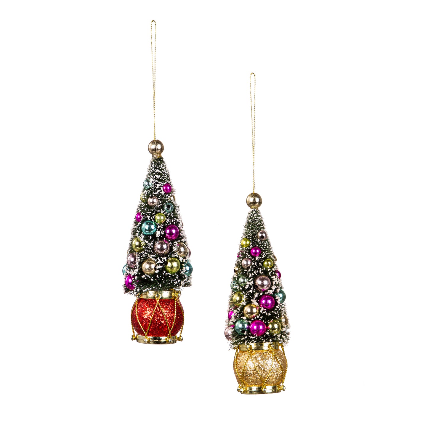 Bottle Brush Ornament With Drum Base
