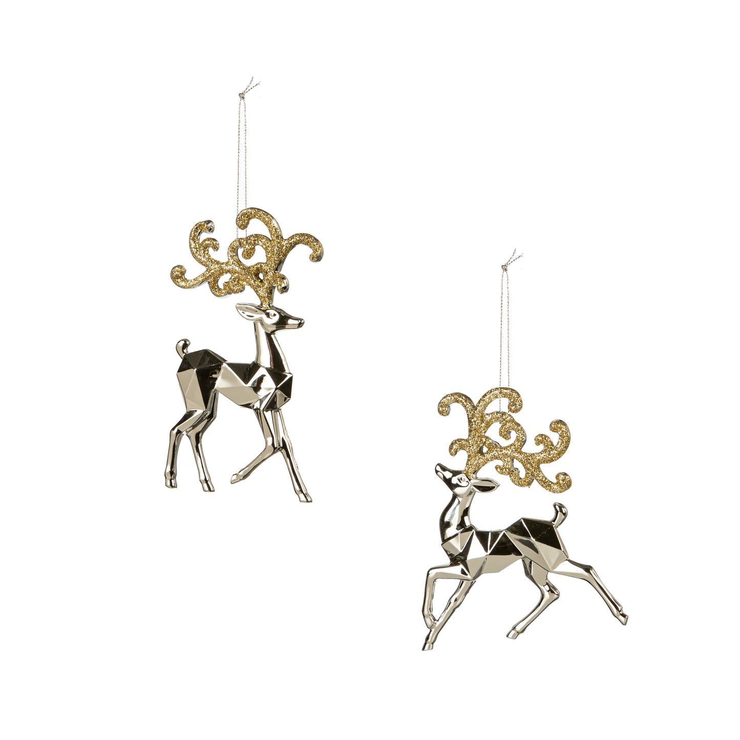 Silver Metallic Acrylic Deer Ornament