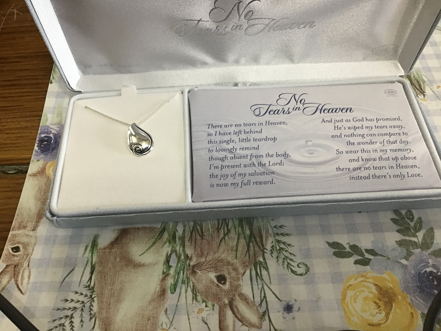 Memorial necklace tears in heaven