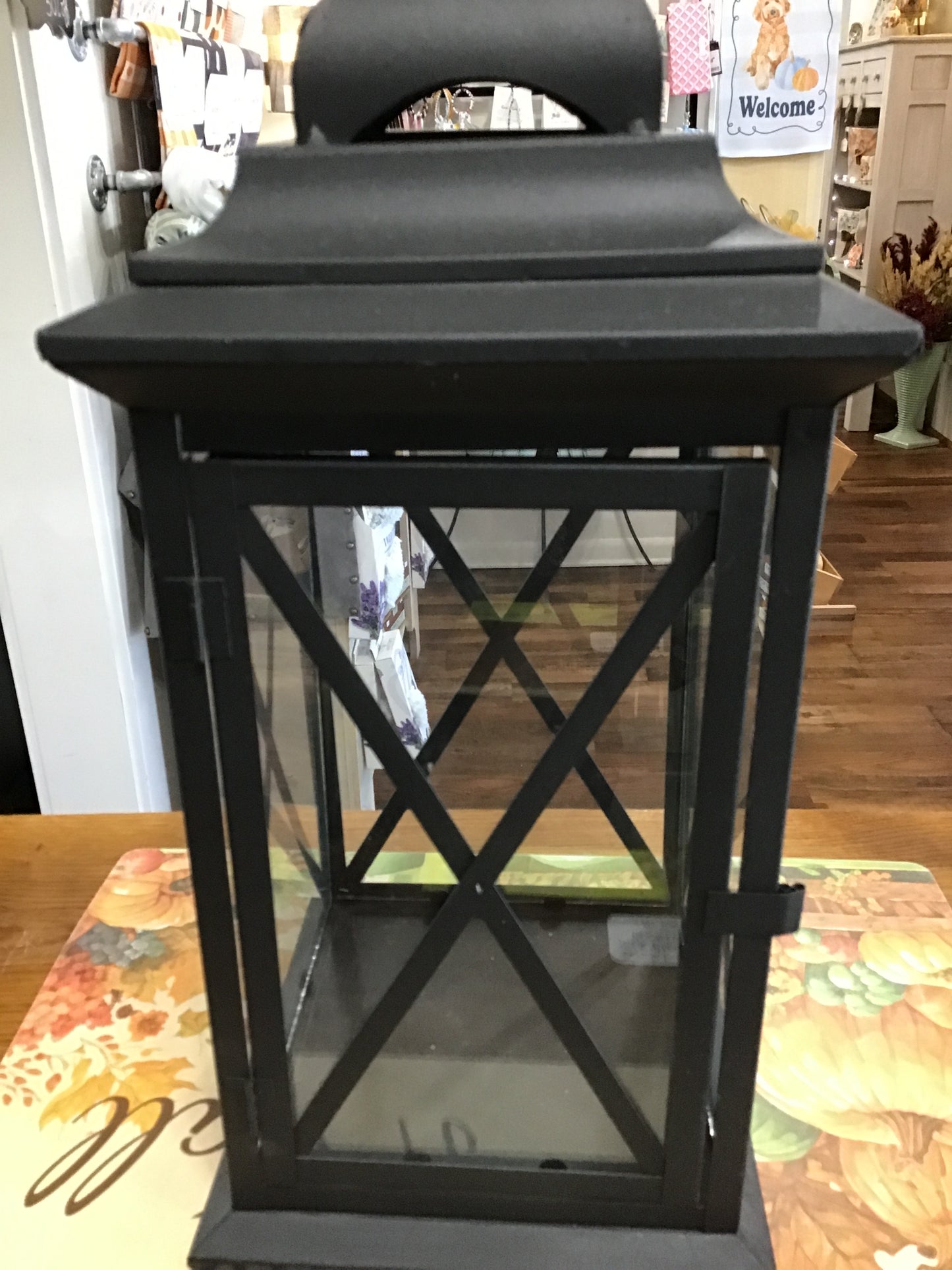 Medium black metal lantern