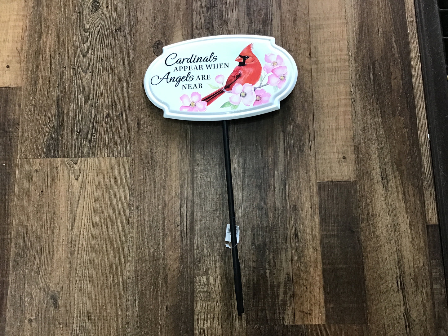 Memorial metal garden stake cardinal