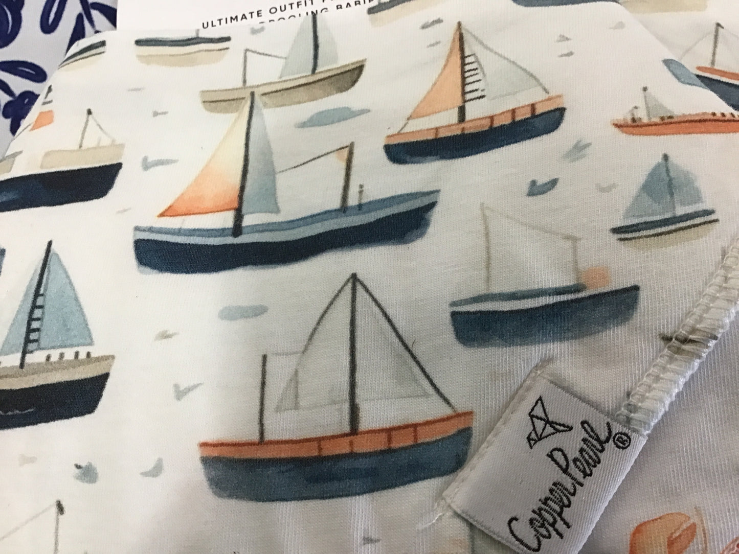 Bandana bibs copper pearl sailboats