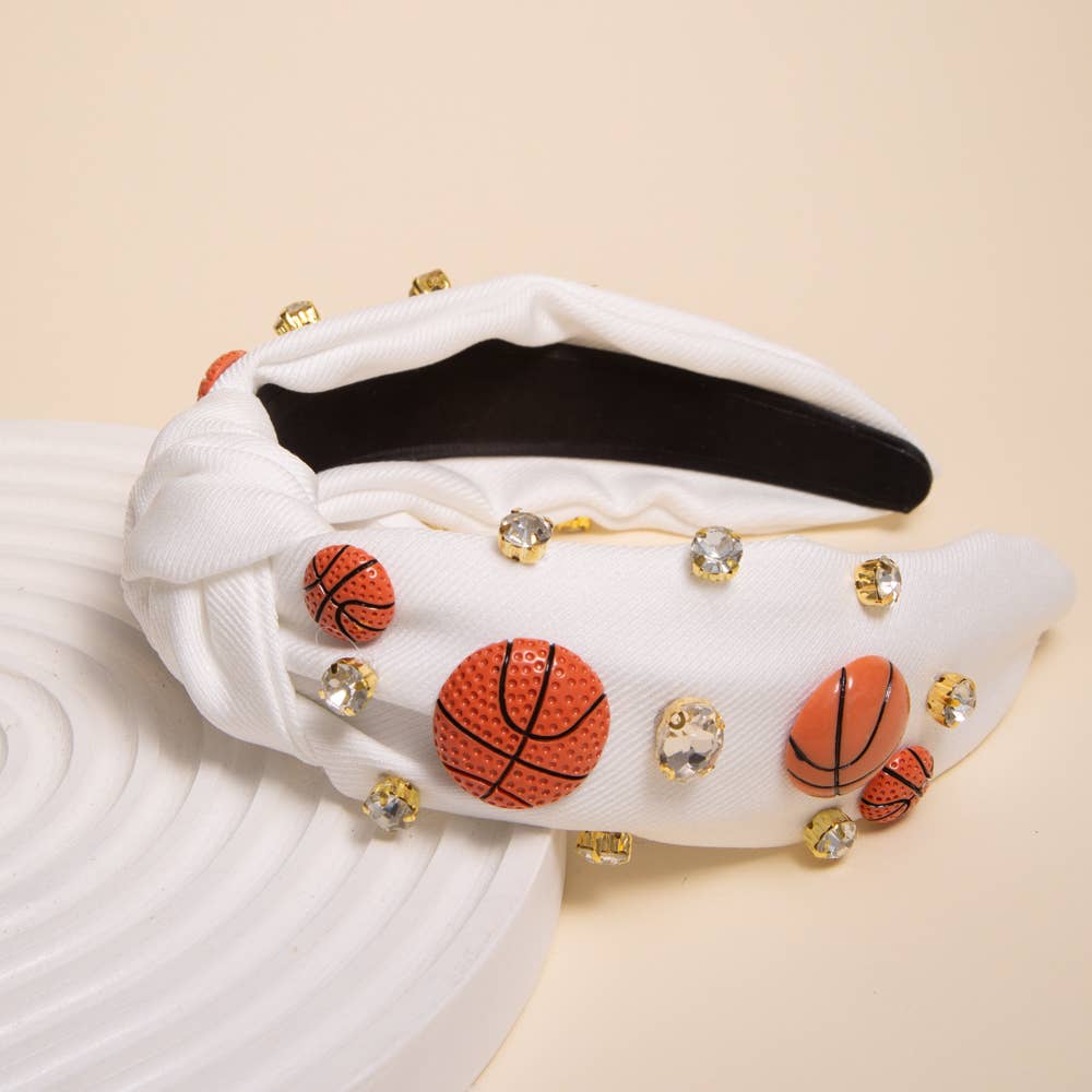 Gameday Basketball Charm Crystal Embellished Headband