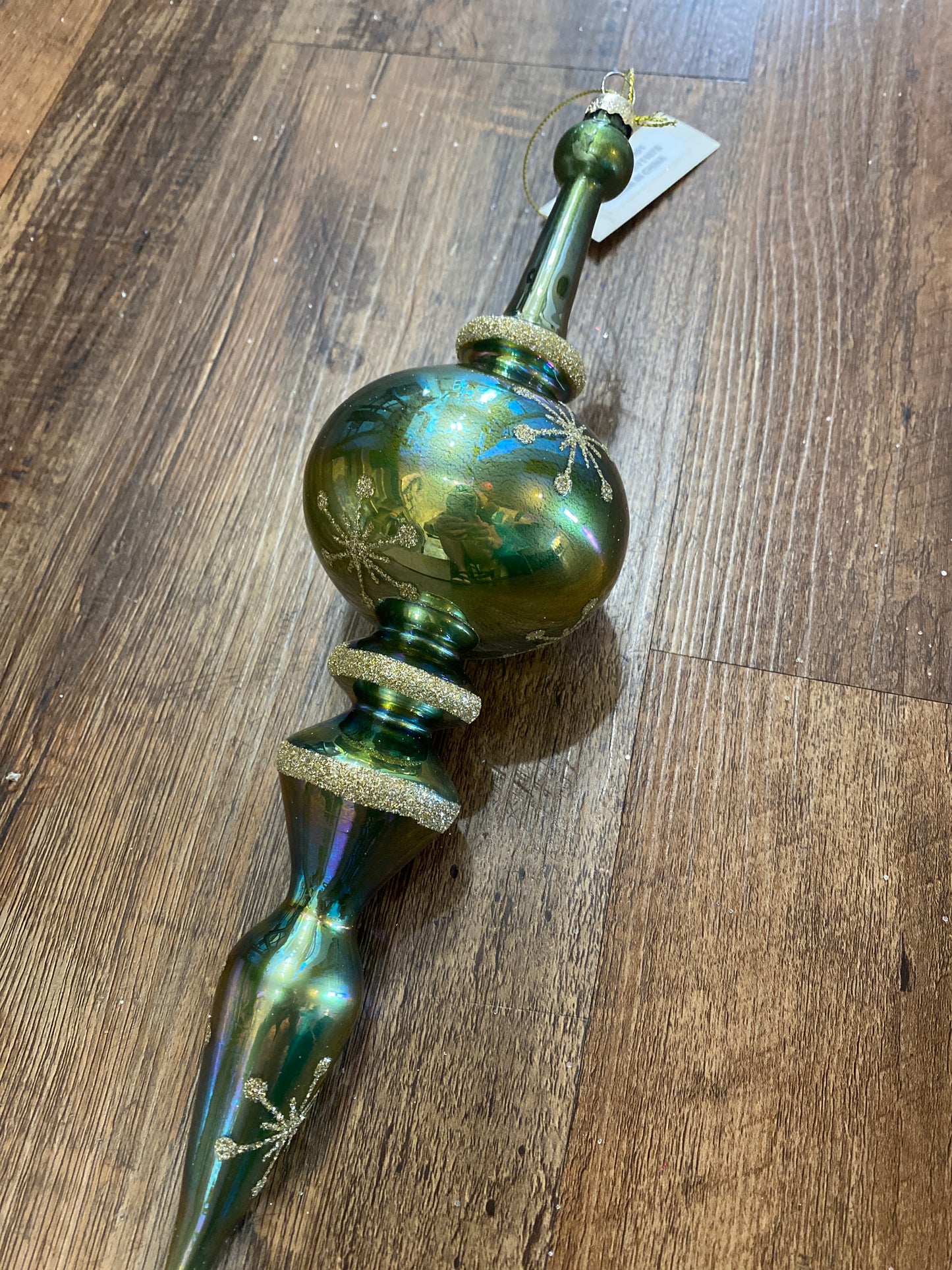 Green and Gold Finial Ornament