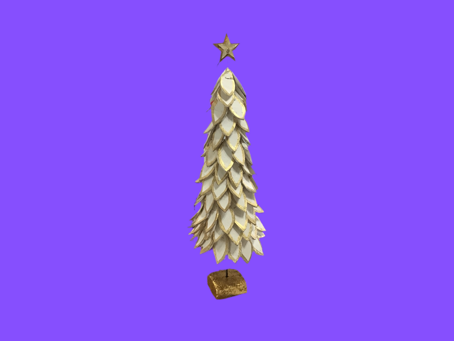Large white and gold coconut made tree