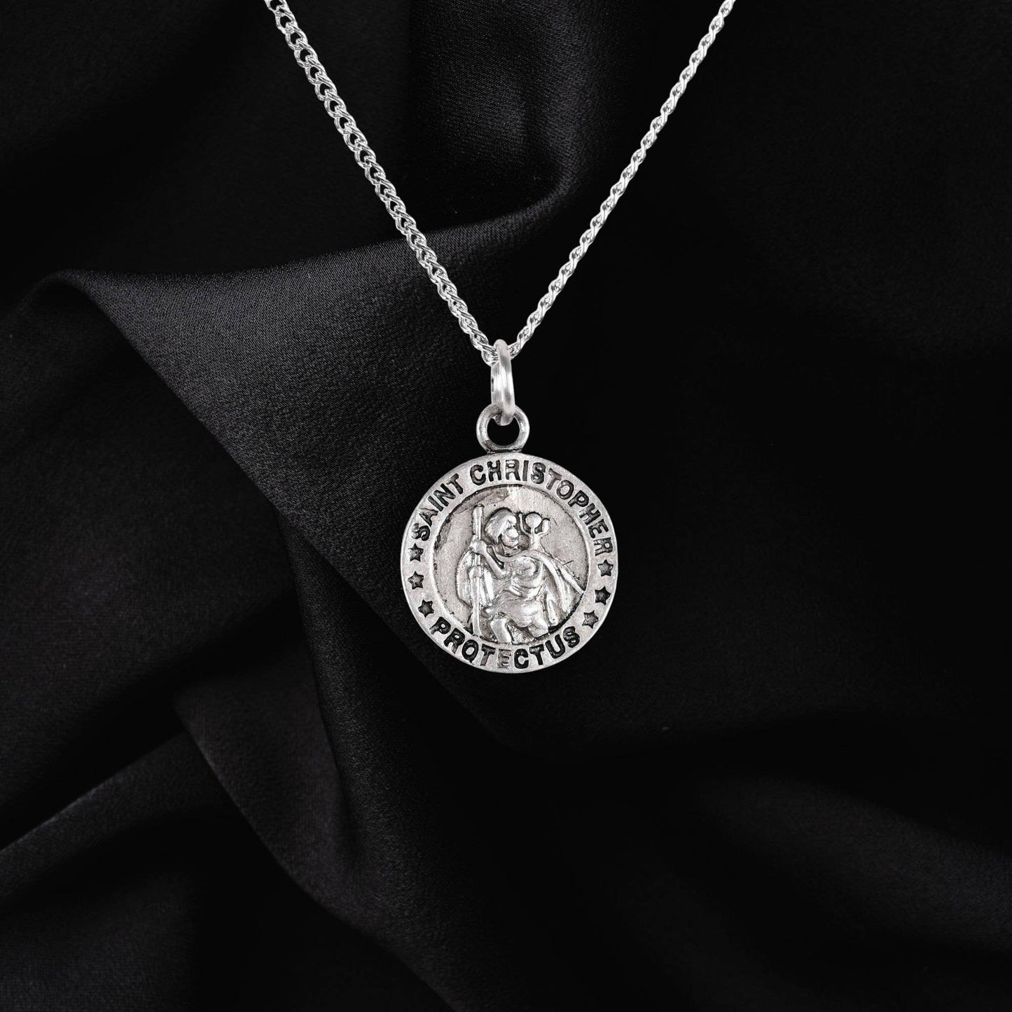 NK-PWT ST CHRISTOPHER-18" CH 8/16" MEDALLION