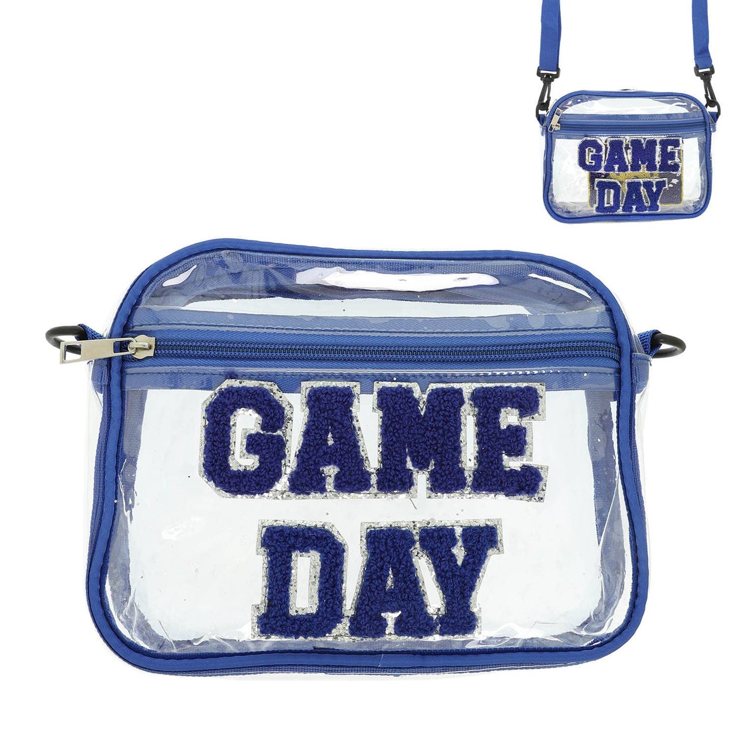 "Game Day" Fuzzy Chenille Clear Crossbody Bag
