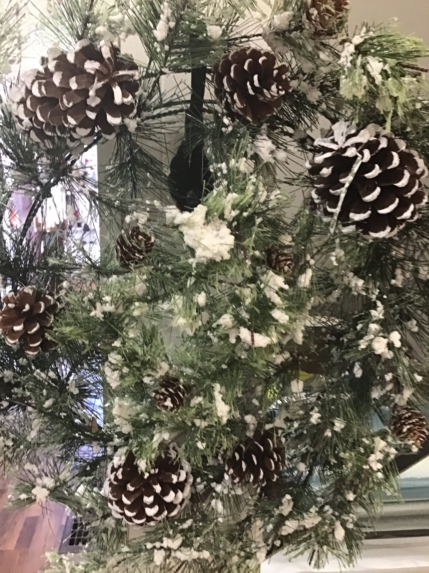 Holiday snowy pine wreath