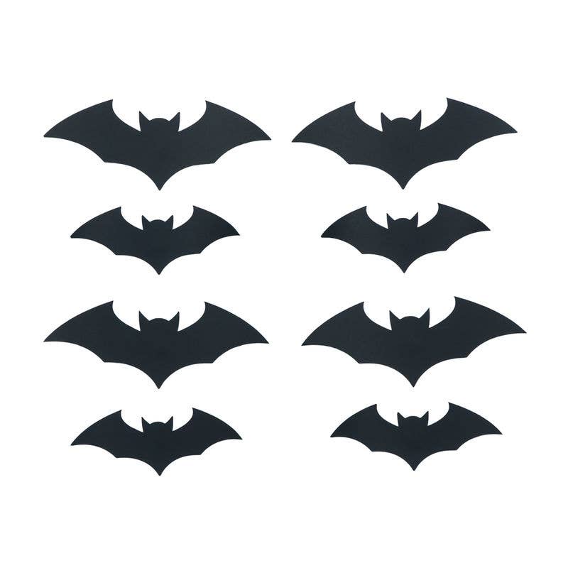 50447 - 7x2 & 9x3 PAPER BATS 16 pcs, HALLOWEEN Decor