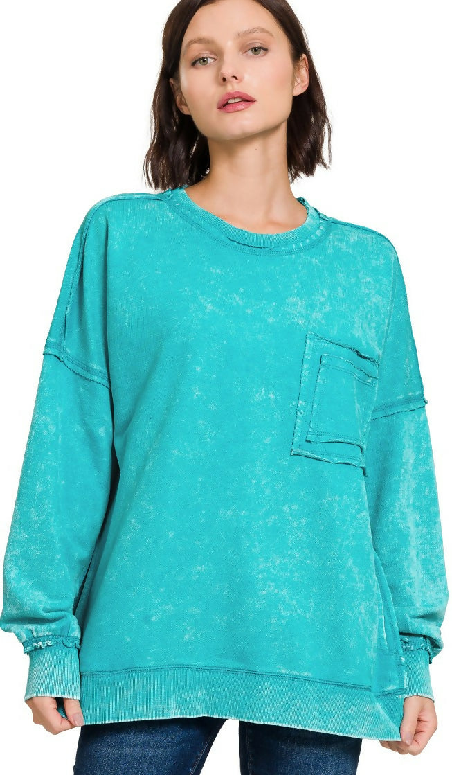 Zenana Pocket Sweatshirt
