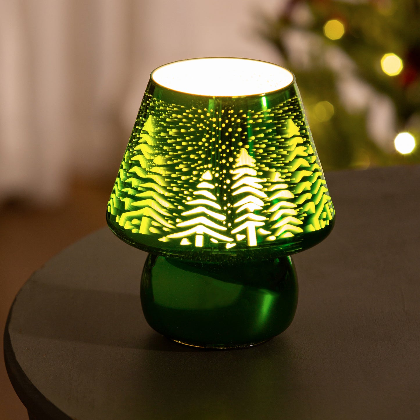 Tree 7" LED Glass Light with Decorative Lamp Shade Table Decor