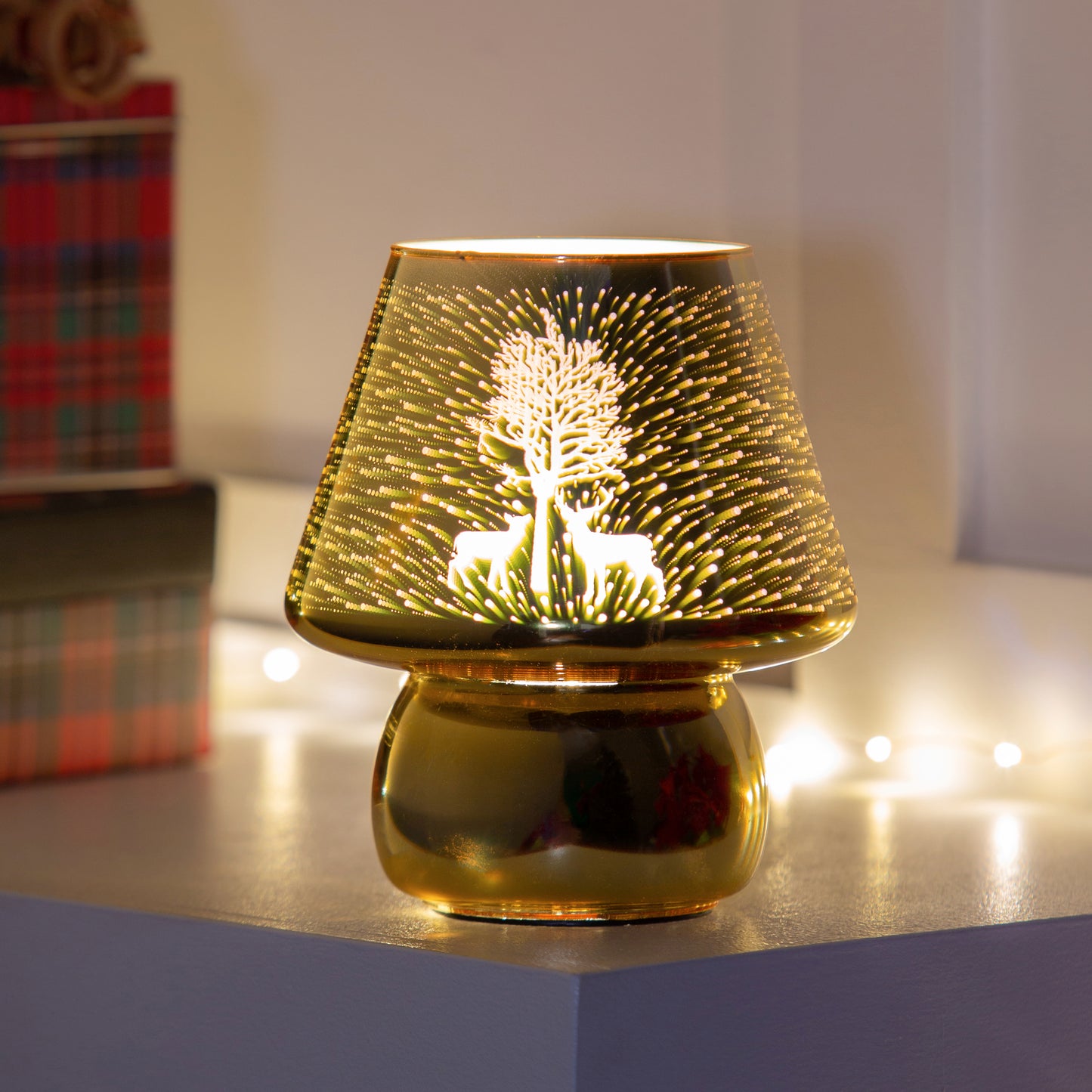 Deer LED Glass Light with Decorative Lamp Shade Table Decor