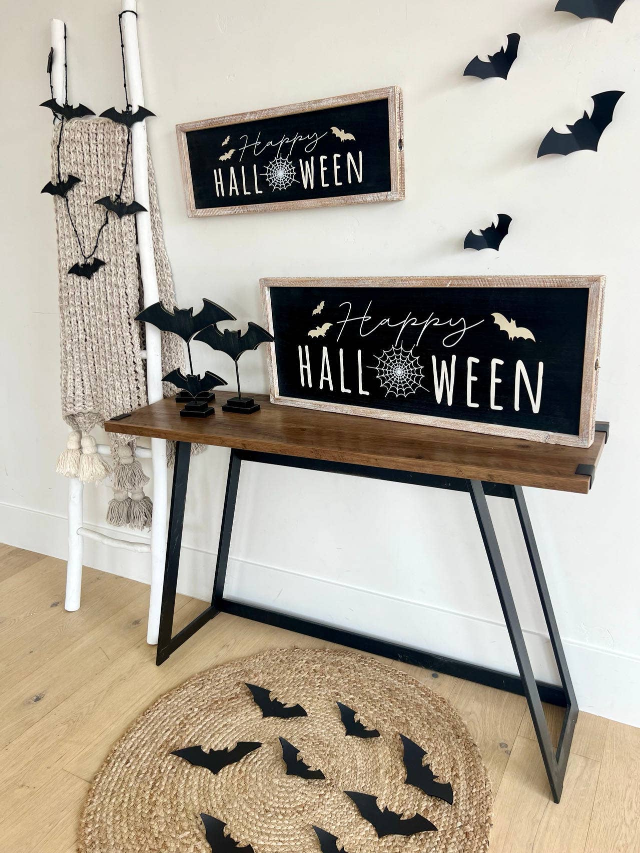 50447 - 7x2 & 9x3 PAPER BATS 16 pcs, HALLOWEEN Decor