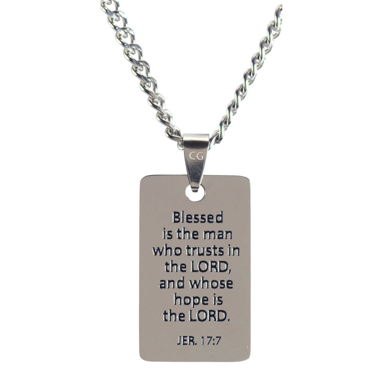 Necklace Dog Tag Stainless Steel Jer.17:7