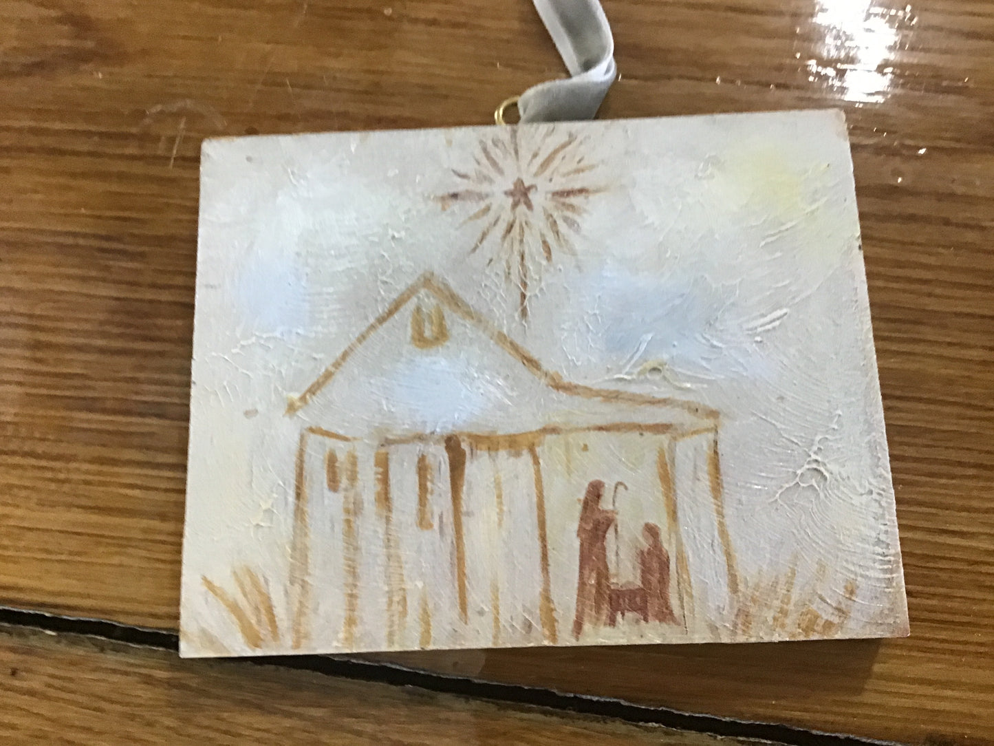 Gold holy family ornament