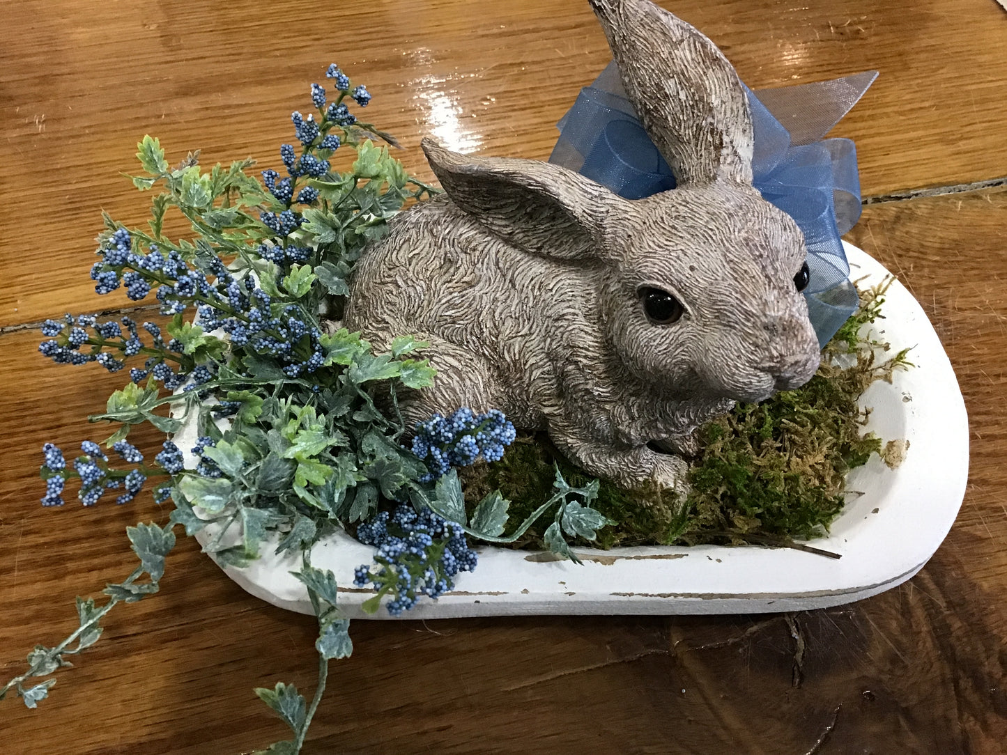 Custom wood bowl with rabbit