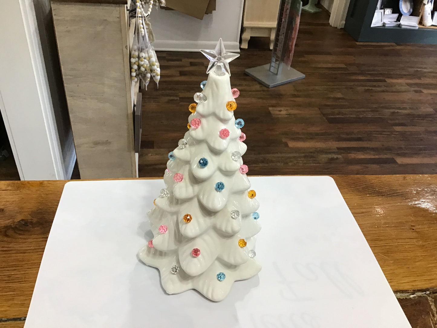 White table Christmas tree ceramic