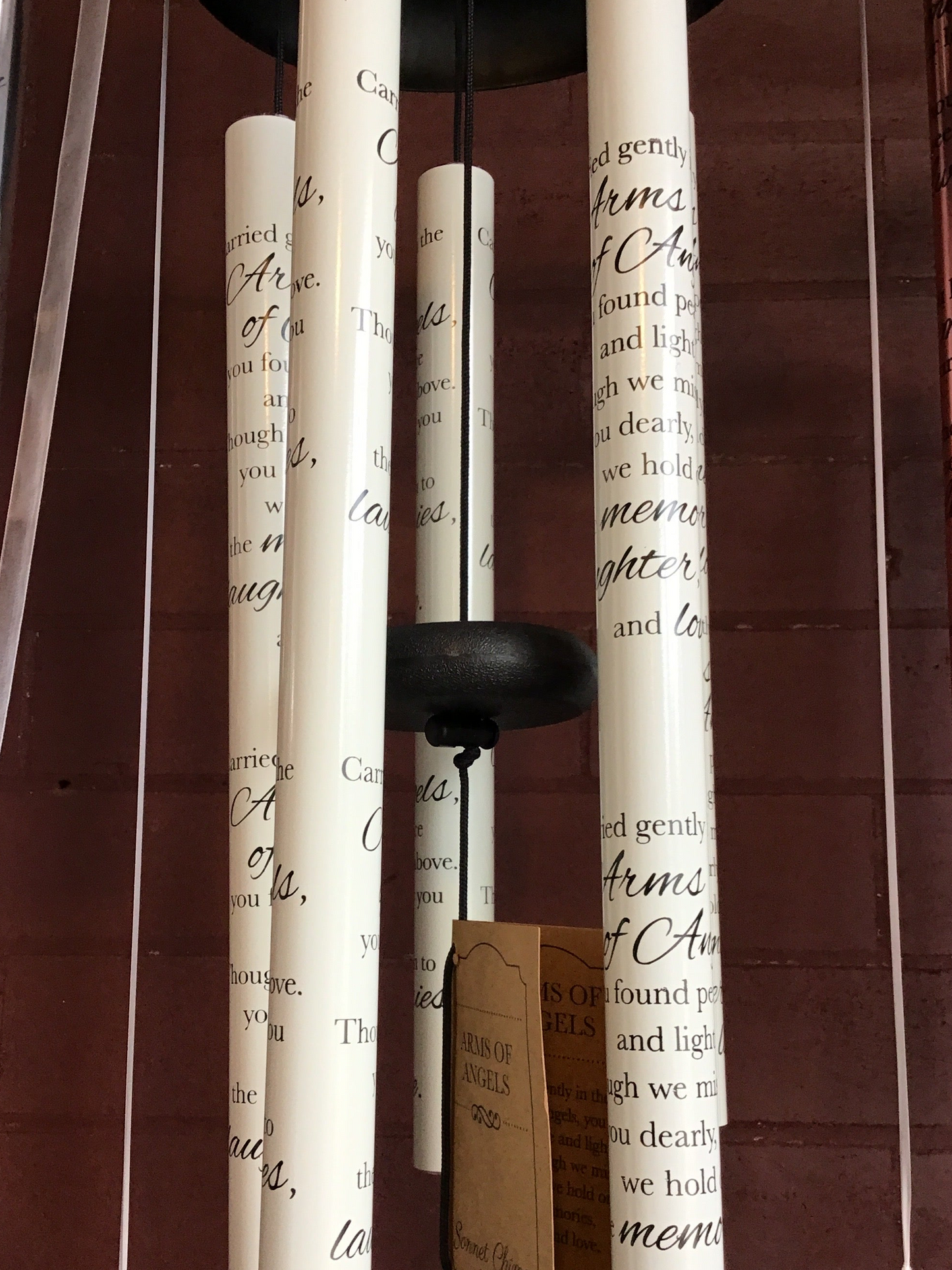 Memorial windchime arms/angel