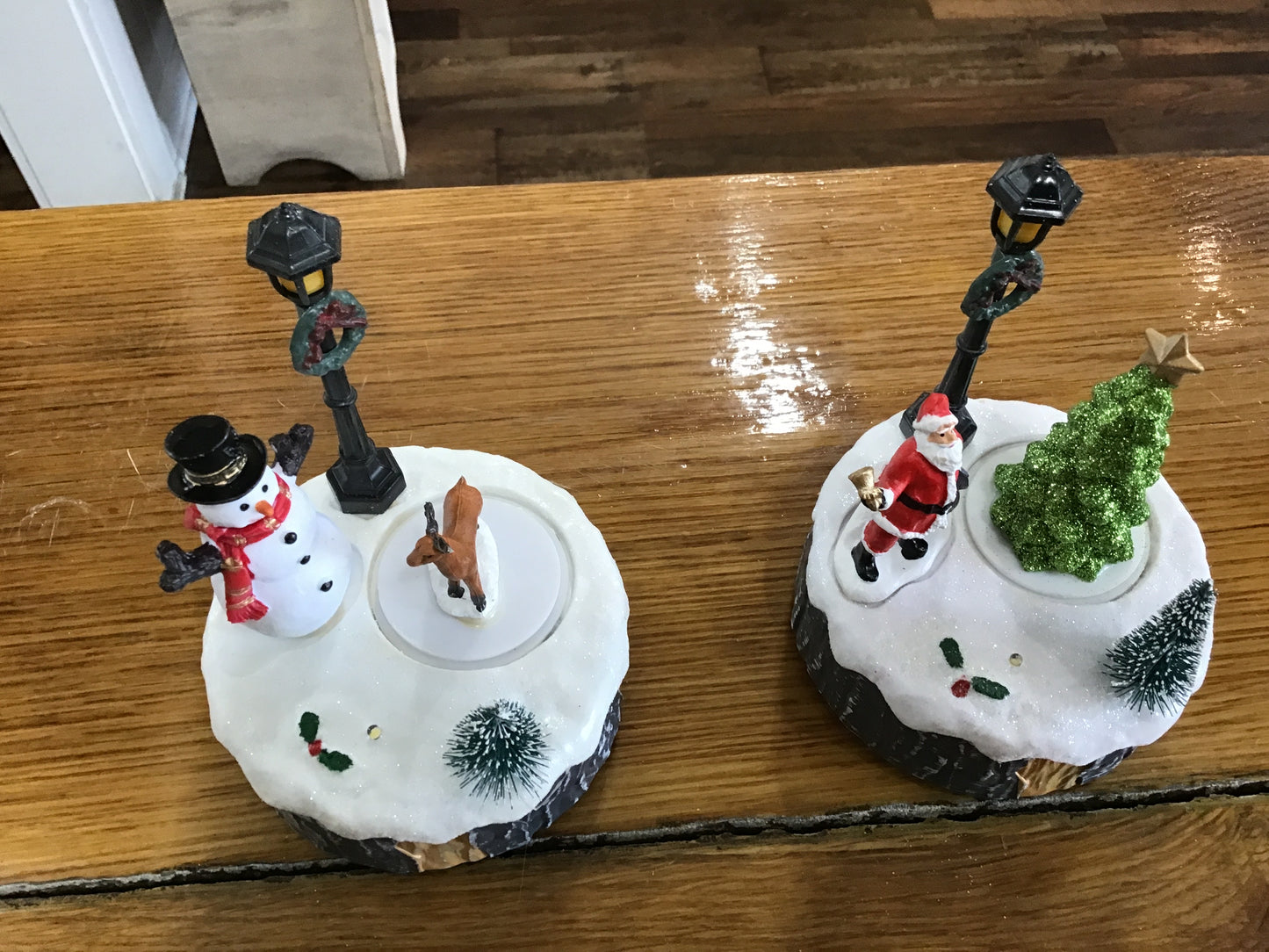 Snowman or Santa Christmas music box sold individually 5 inches tall 3 inches wide