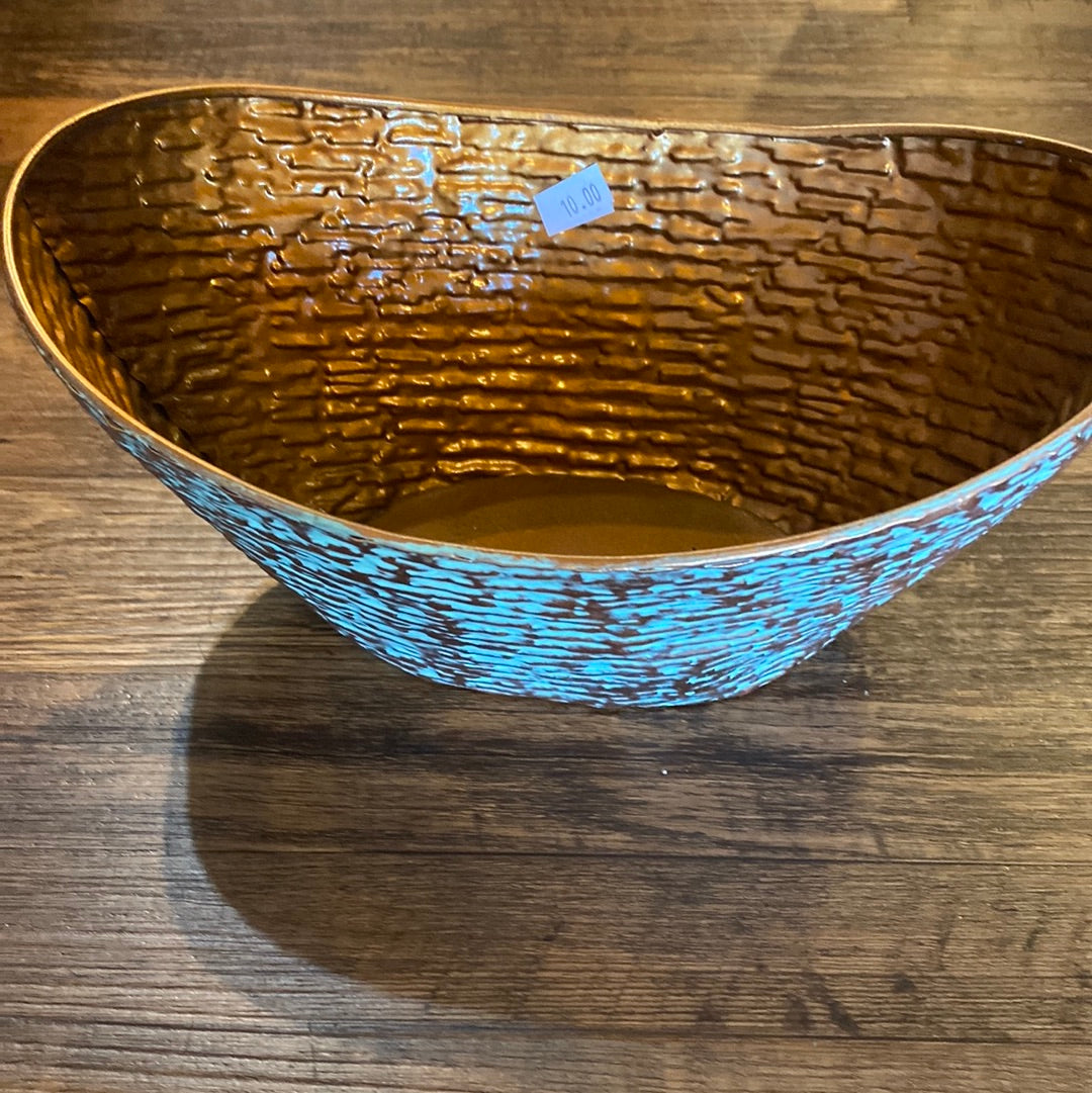 Gold and Blue Planter