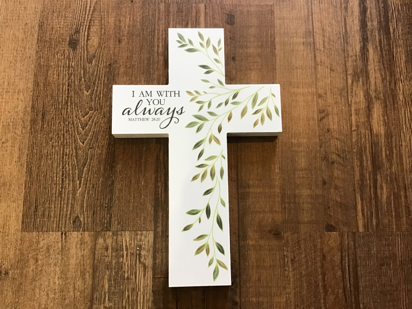 Memorial wood wall cross always with you