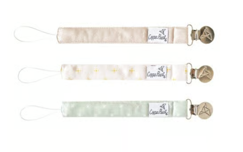 Copper Pearl Binky Clip Set