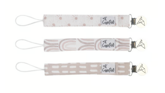 Copper Pearl Binky Clip Set