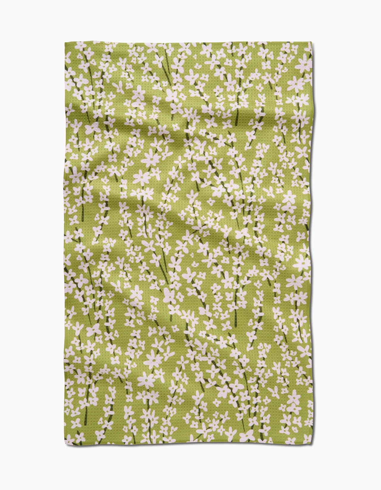Spring Green Forsythia Kitchen Tea Towel
