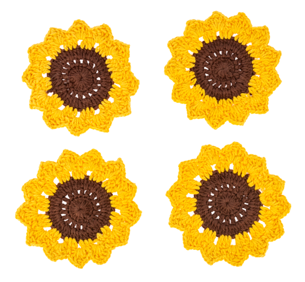 Crochet Sunflower Coaster