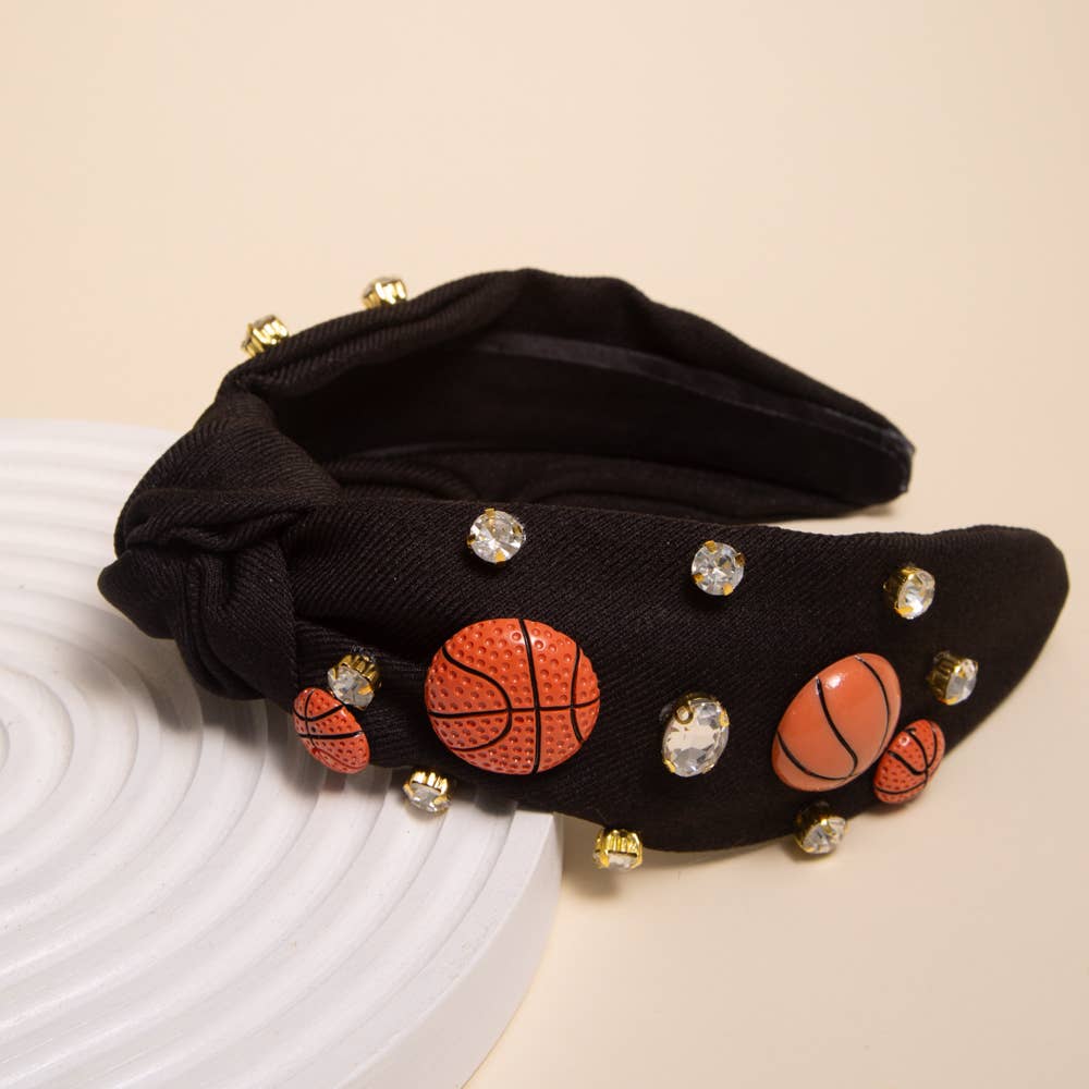 Gameday Basketball Charm Crystal Embellished Headband