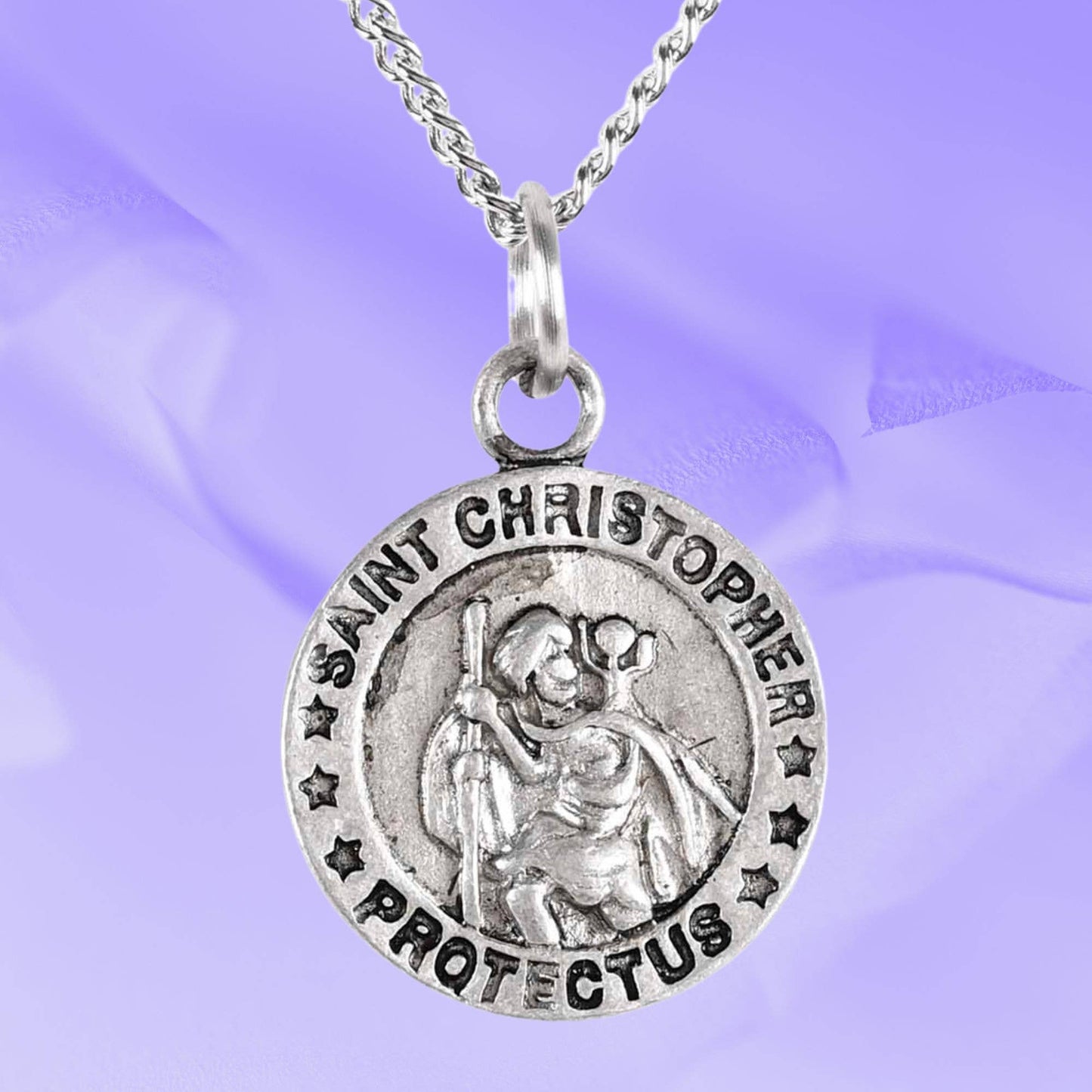 NK-PWT ST CHRISTOPHER-18" CH 8/16" MEDALLION