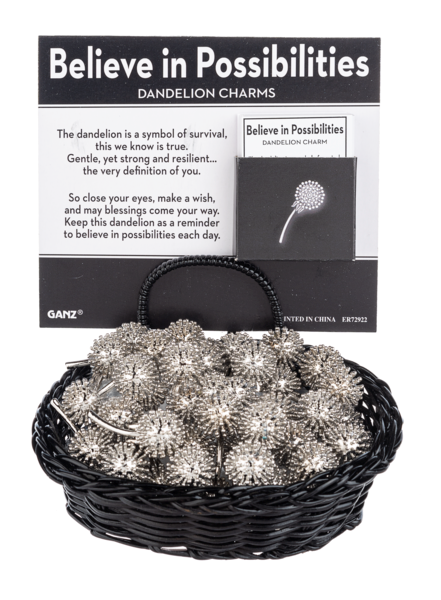 Believe in Possibilities - Dandelion Charms in a Basket