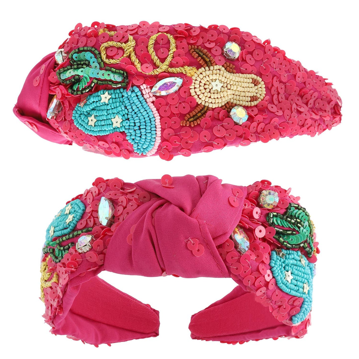 Western Sequins Embellished Top Knotted Headband