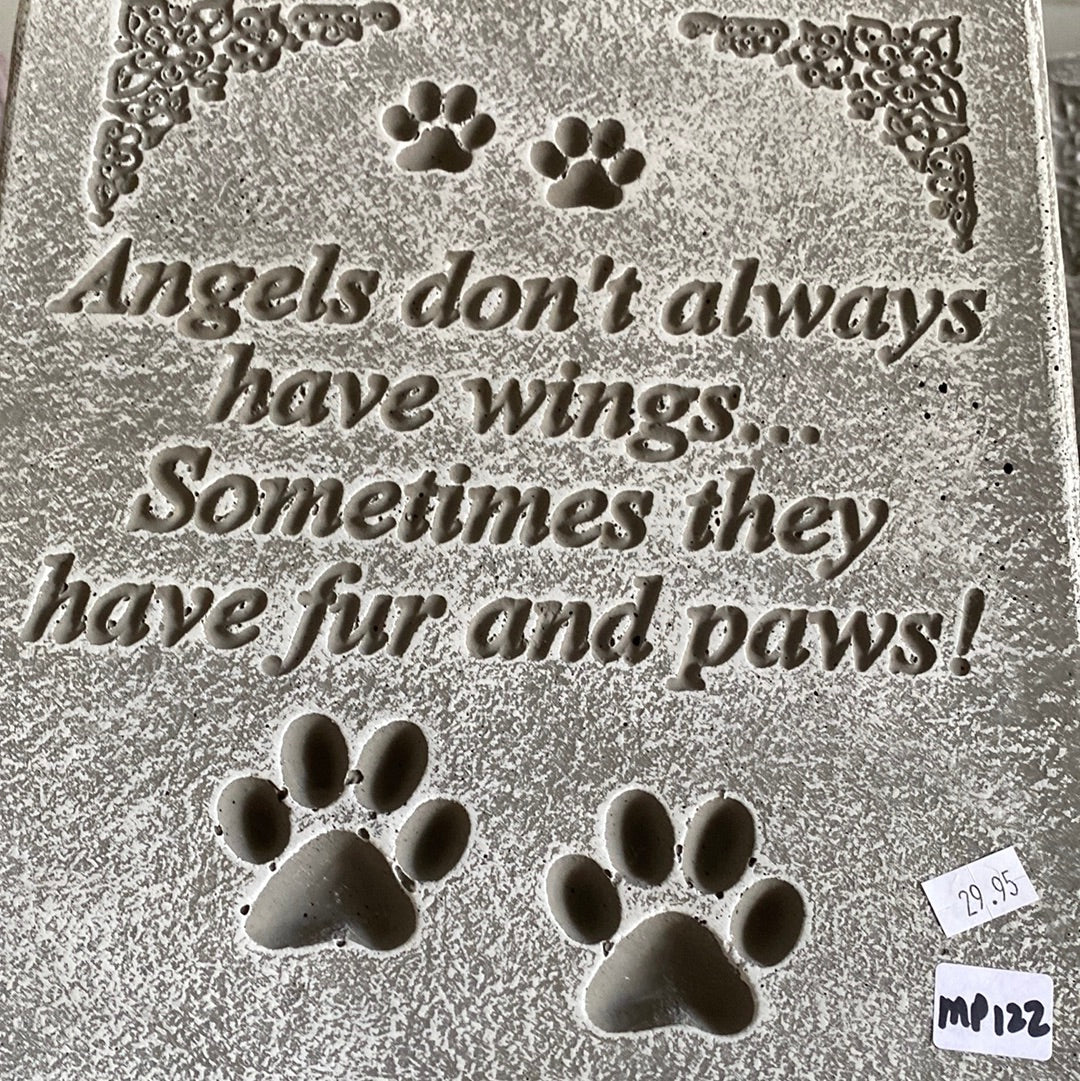 Angels Don't Always Have Wings Pet Memorial Plaque