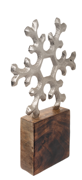 Metal and Wood Snowflake - Small