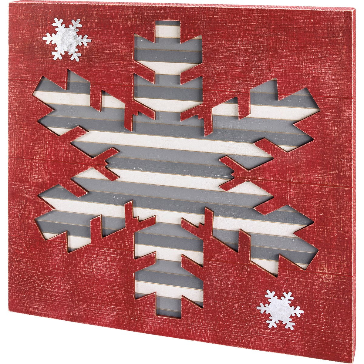 Snowflake Slat Box Sign