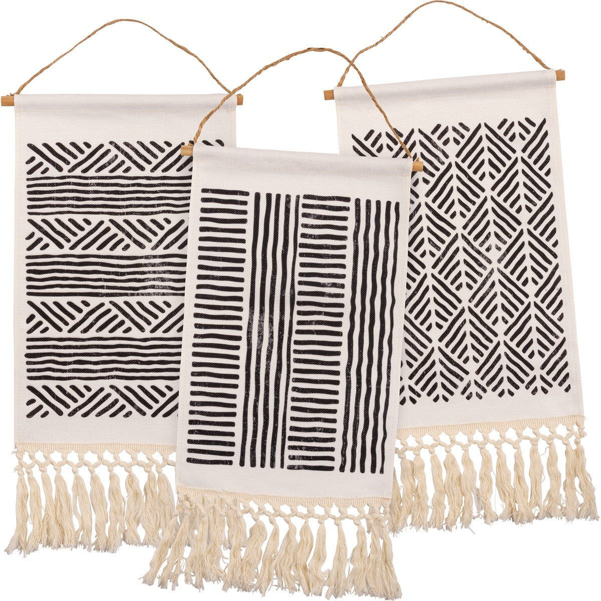 Black and White Burlap Hanging Decor