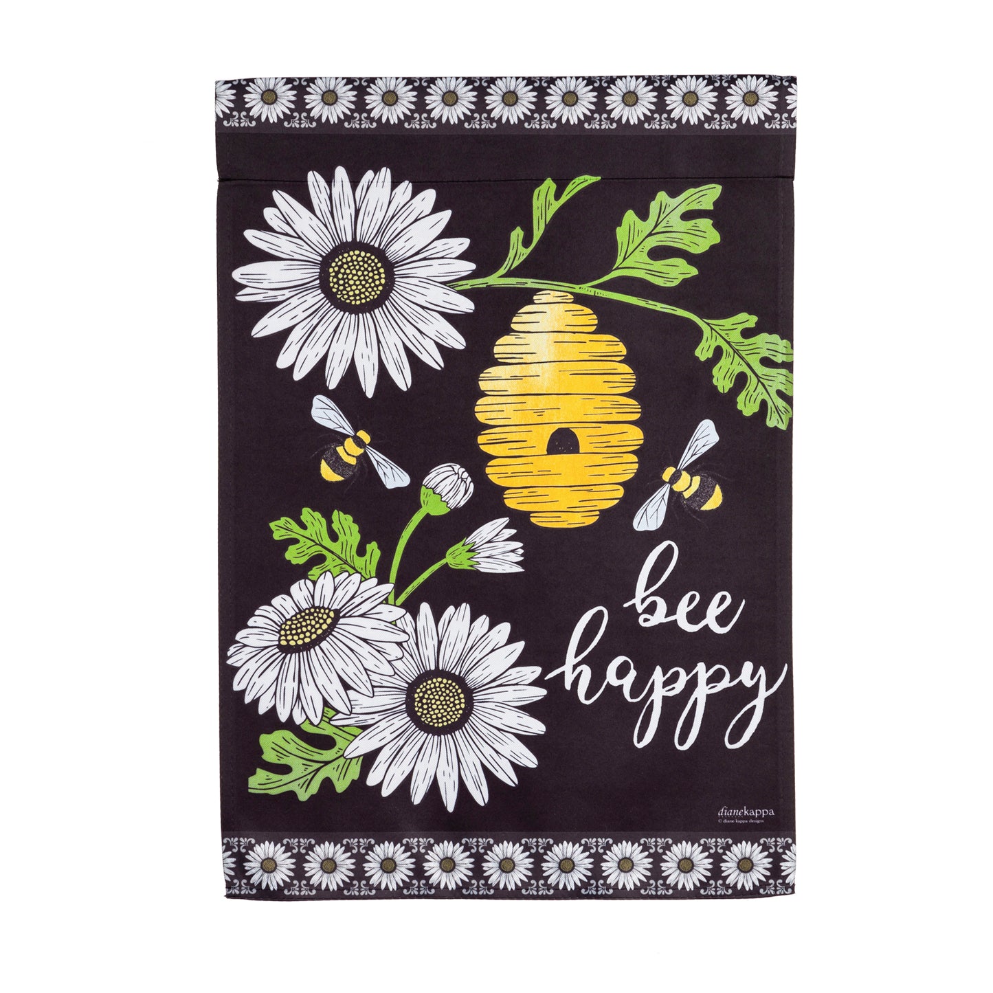 Bee Happy Hive House Suede Flag